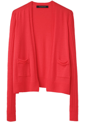 Cropped Open Front Cardigan