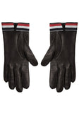 Leather Gloves w/ Striped Cuff