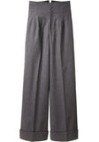 Bi-Fabric High Waisted Trouser