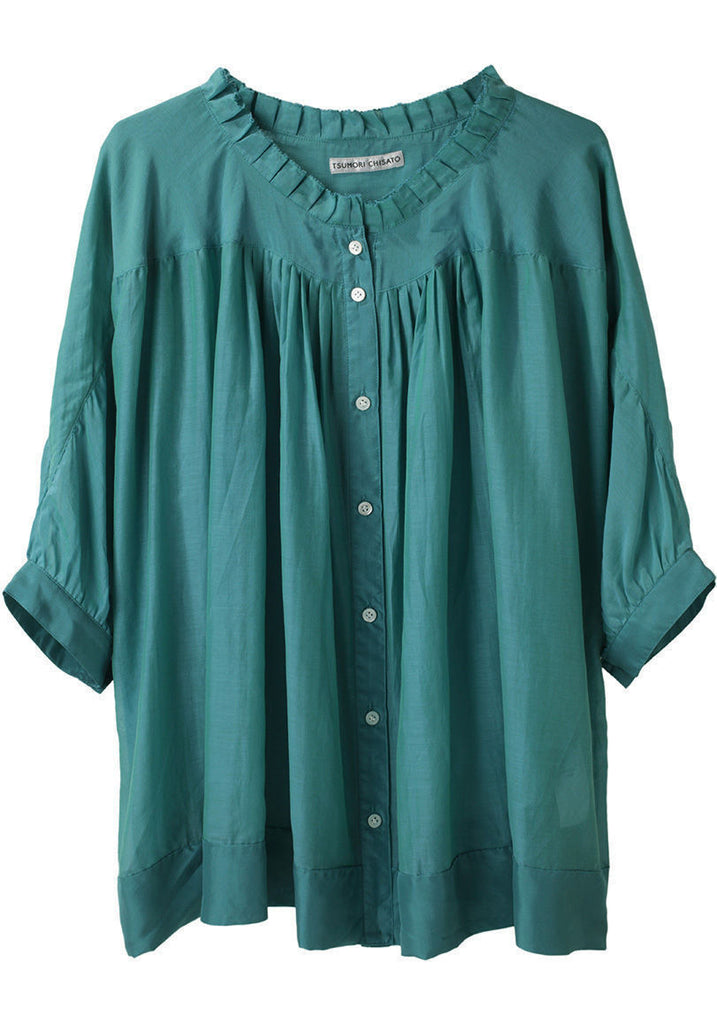 Button Front Pleated Top