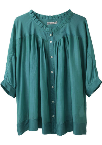 Button Front Pleated Top