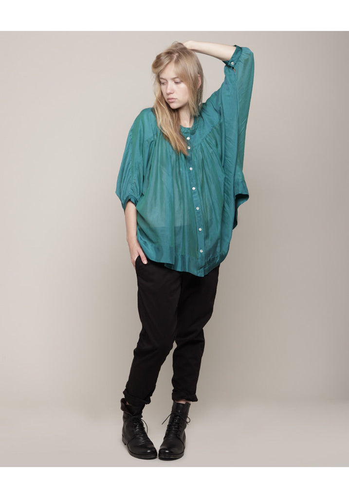 Button Front Pleated Top