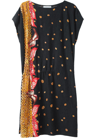 Coffee Dot Wool Jersey Dress