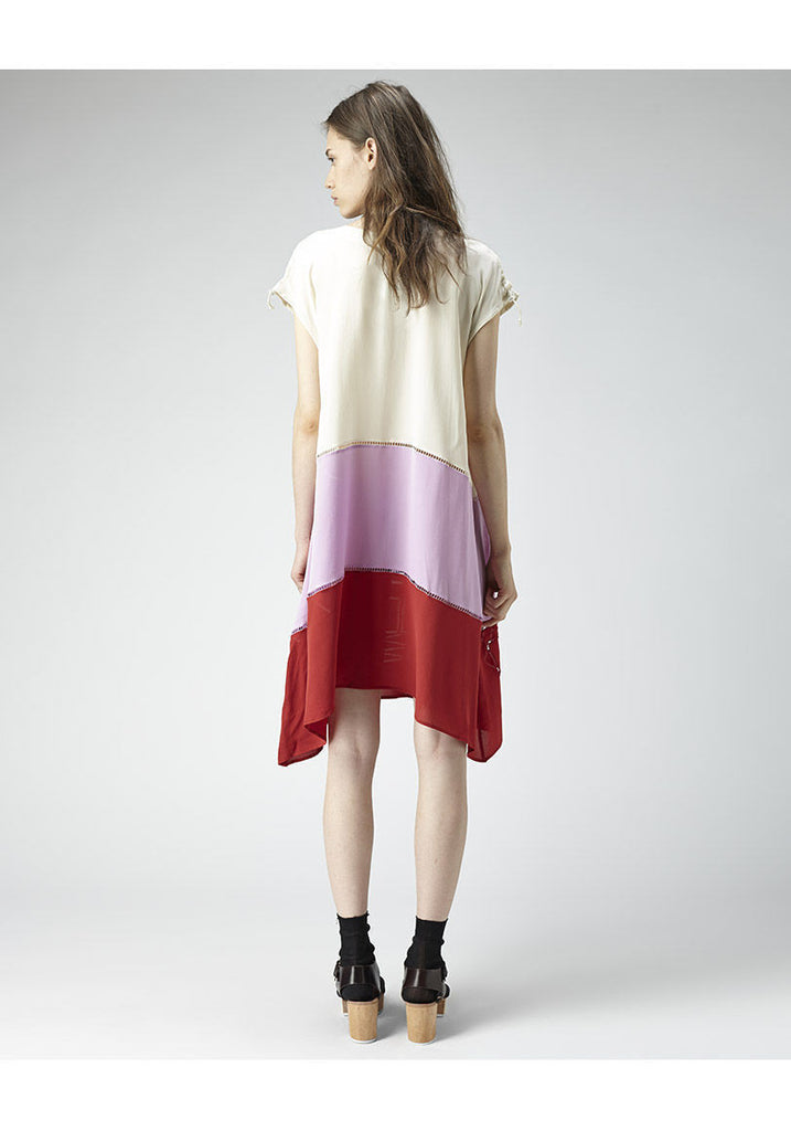 Colorblocked Silk Dress