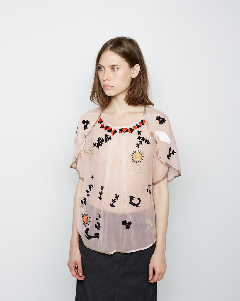 Embroidered Fox Top
