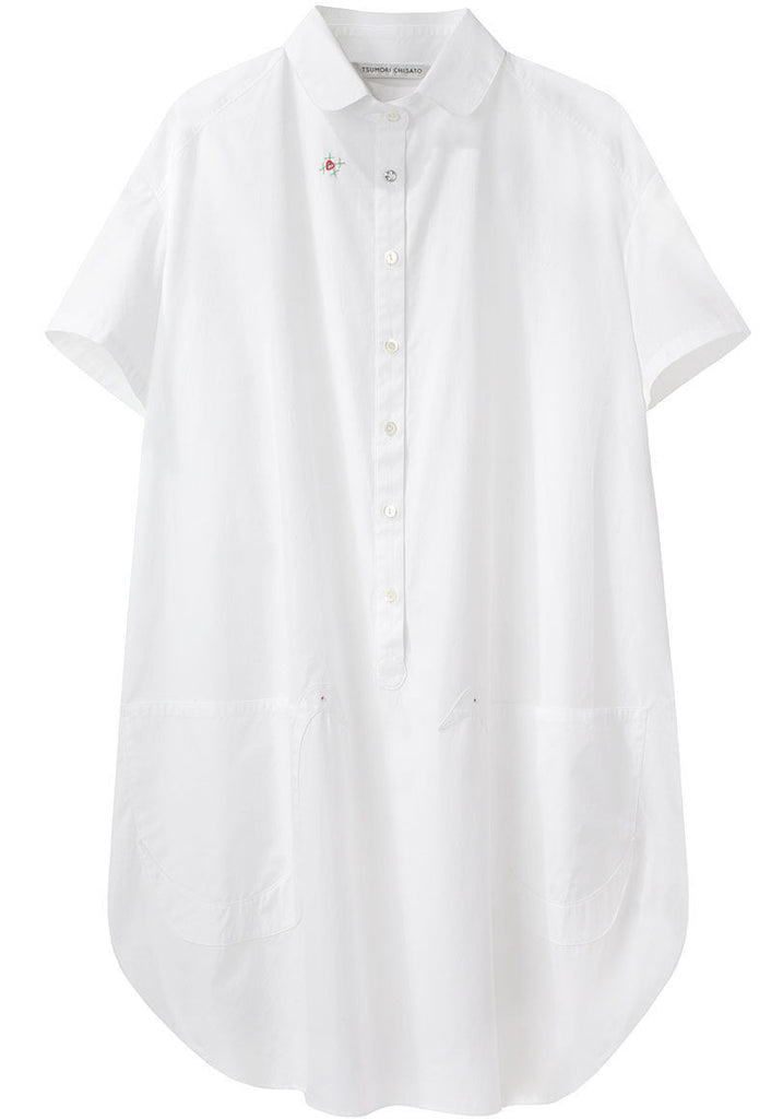 Embroidered Short Sleeve Shirtdress