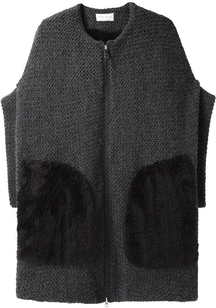Fur Pocket Knit Jacket