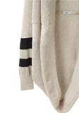 Open Cardigan w/ Striped Sleeves