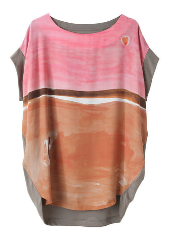 Paint Print Draped Tee