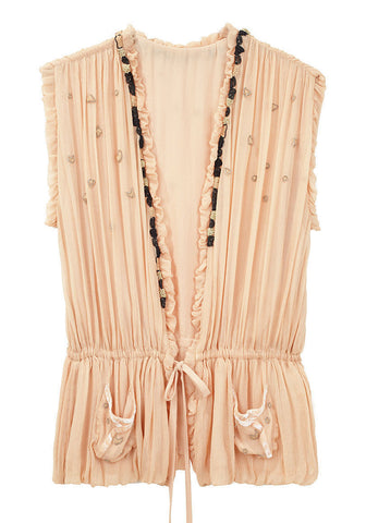 Silk Crepe V-Neck Vest
