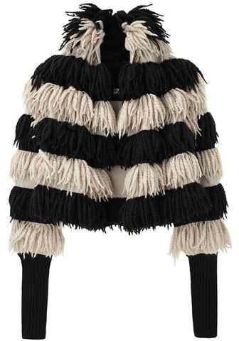 Slub Cashmere Fringe Jacket