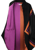 Stripe Velour Capelet Coat
