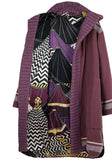 Stripe Velour Hooded Coat