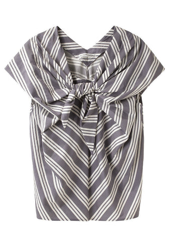 Striped Blouse w/ Tie