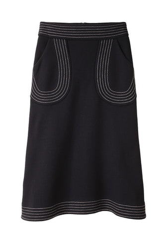 Topstitched Skirt