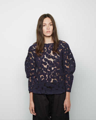 Whirling Wool Jacquard Top
