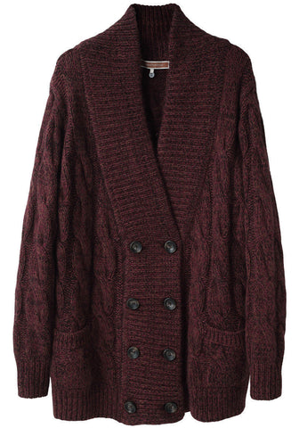 Double Breasted Cable Cardigan