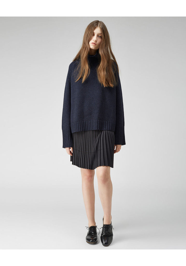 Pleated Crepe Skirt