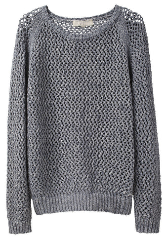 Textured Open Knit Pullover