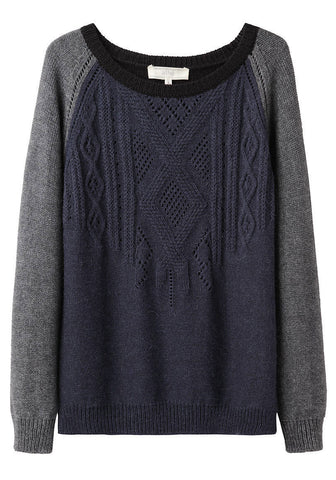 Two-Tone Cable Knit