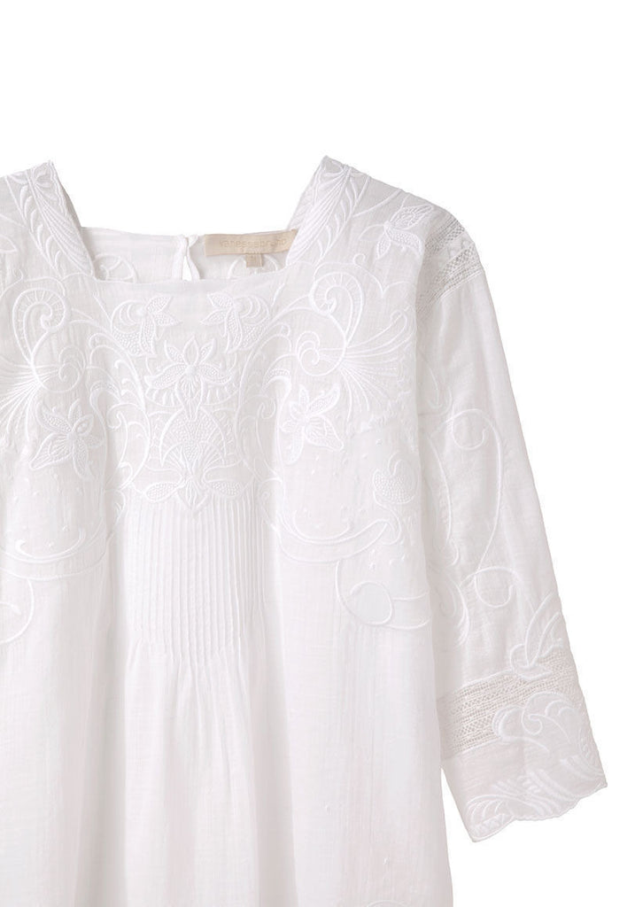 Embroidered Voile Top