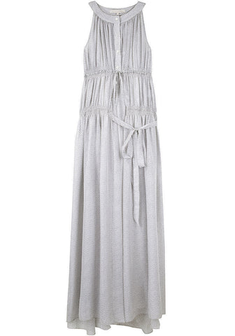 Long Silk Jacquard Dress