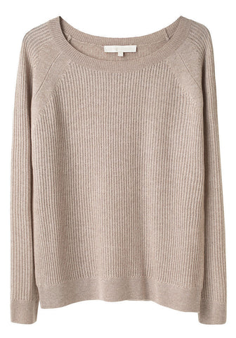 Ribbed Boatneck Pullover