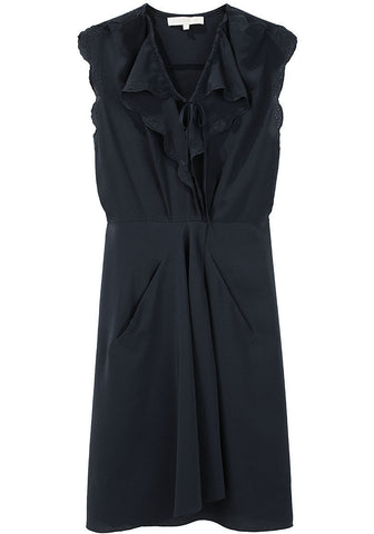 Scalloped Crepe Dress