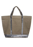 Sequin Leather Tote