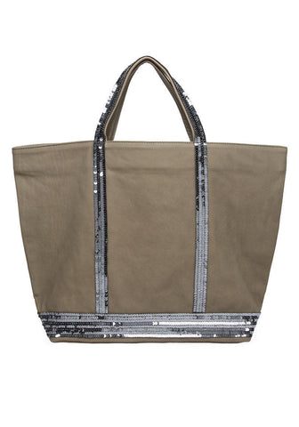 Sequin Leather Tote