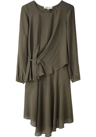 Side Drape Crepe Dress