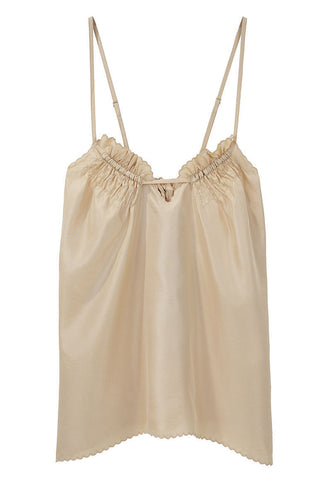 Smocked Silk Camisole