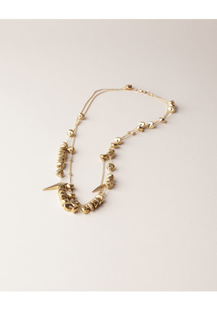 Knotted Gold Stones Necklace