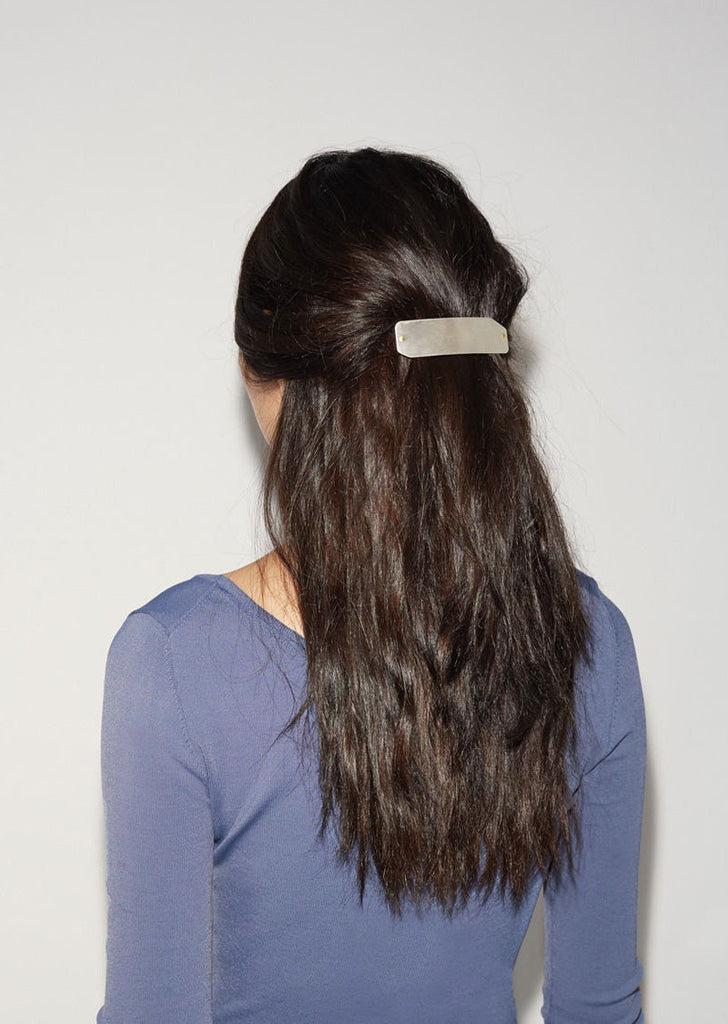 Brushed Silver Hair Clip