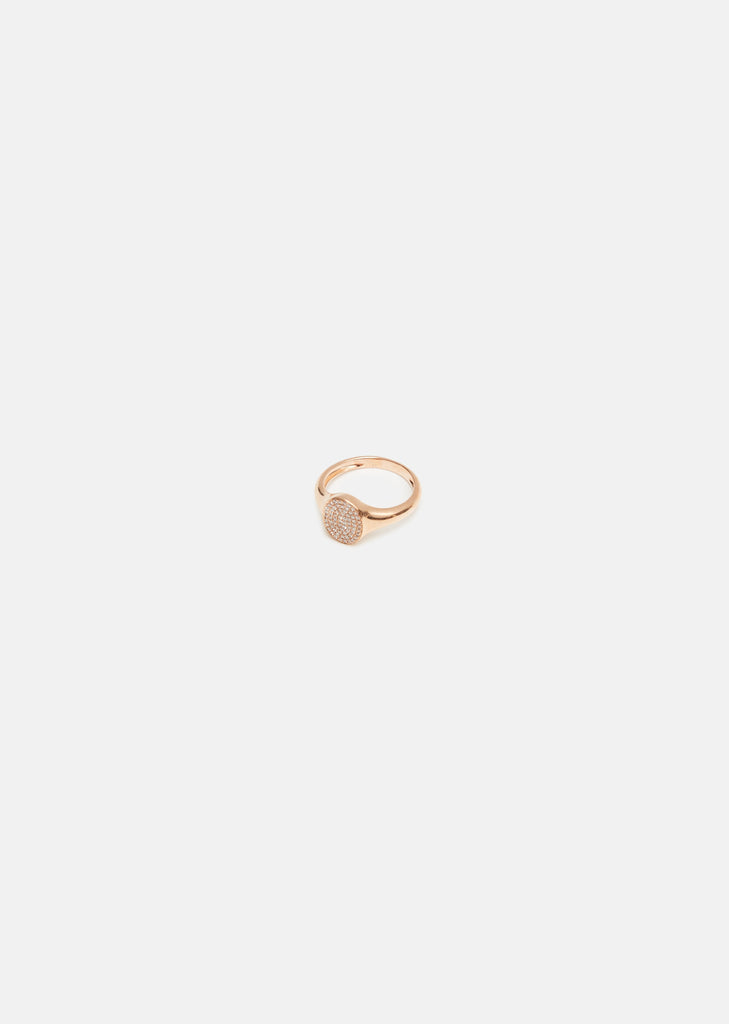Pave Disc Signet Ring