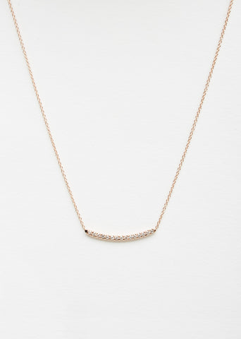 Pave 14K Rose Gold Mini Axis Necklace