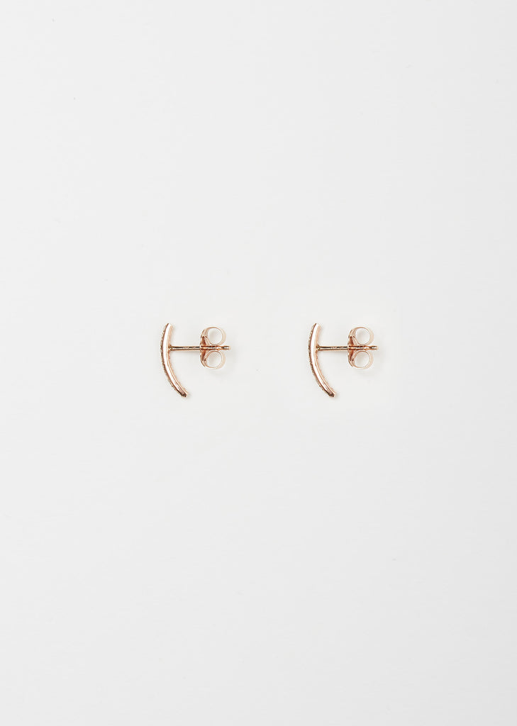 14K Rose Gold White Pave Mini Axis Earrings