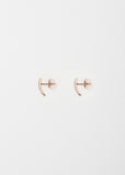 14K Rose Gold White Pave Mini Axis Earrings