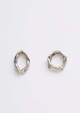 Hammered Silver Hoop Earrings