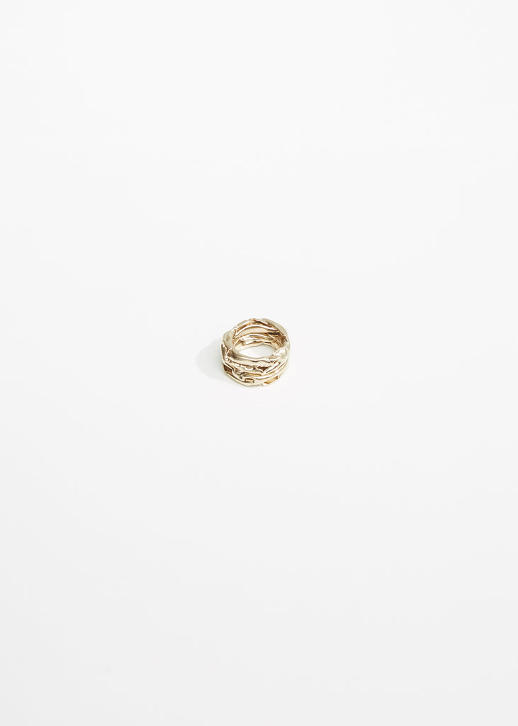 Hammered Rose Gold Ring Set