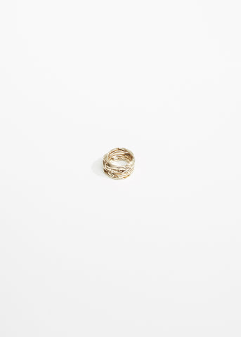 Hammered Rose Gold Ring Set