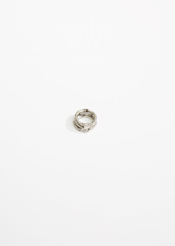 Hammered Silver Ring Set