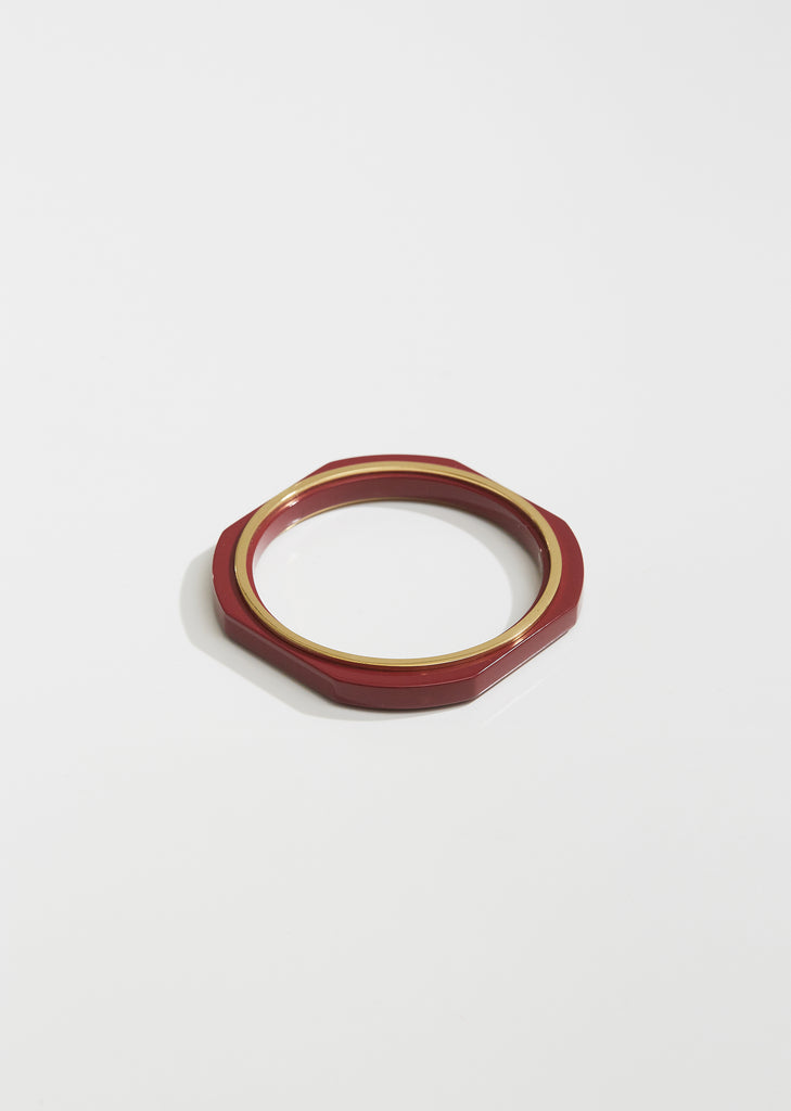 Geometric Lacquered Wood Bracelet
