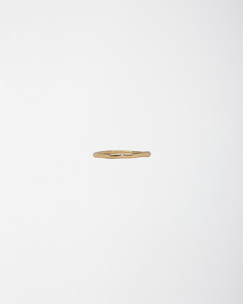 Gold Band with Diamond Inlay
