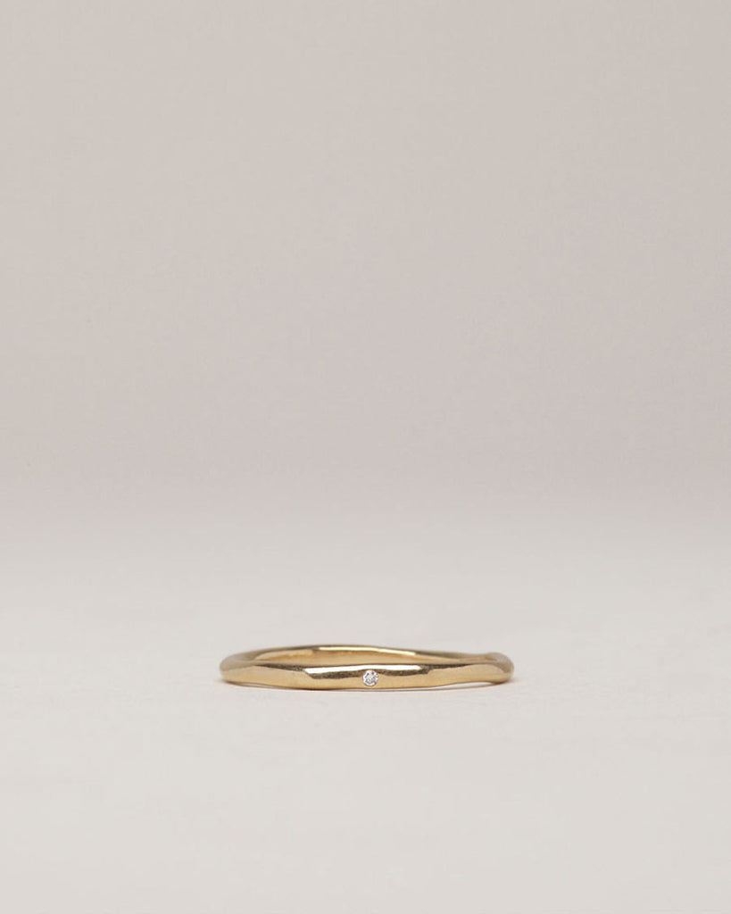 Gold Band with Diamond Inlay