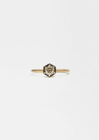 Hexagon Brown Diamond Ring