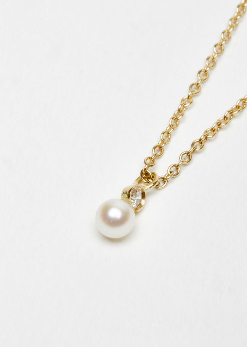 Diamond Pearl Necklace by Satomi Kawakita - La GarÁonne – La Garçonne