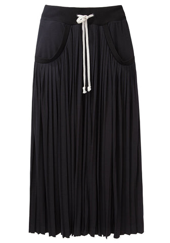 Pleated Jersey Skirt