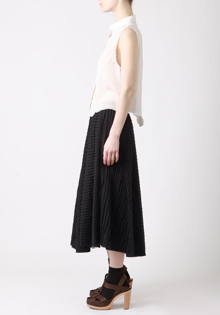 Diagonal Pleat Skirt