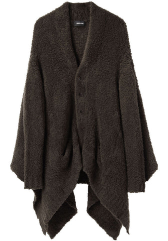 Knit Coat w/ Asymmetrical Hem